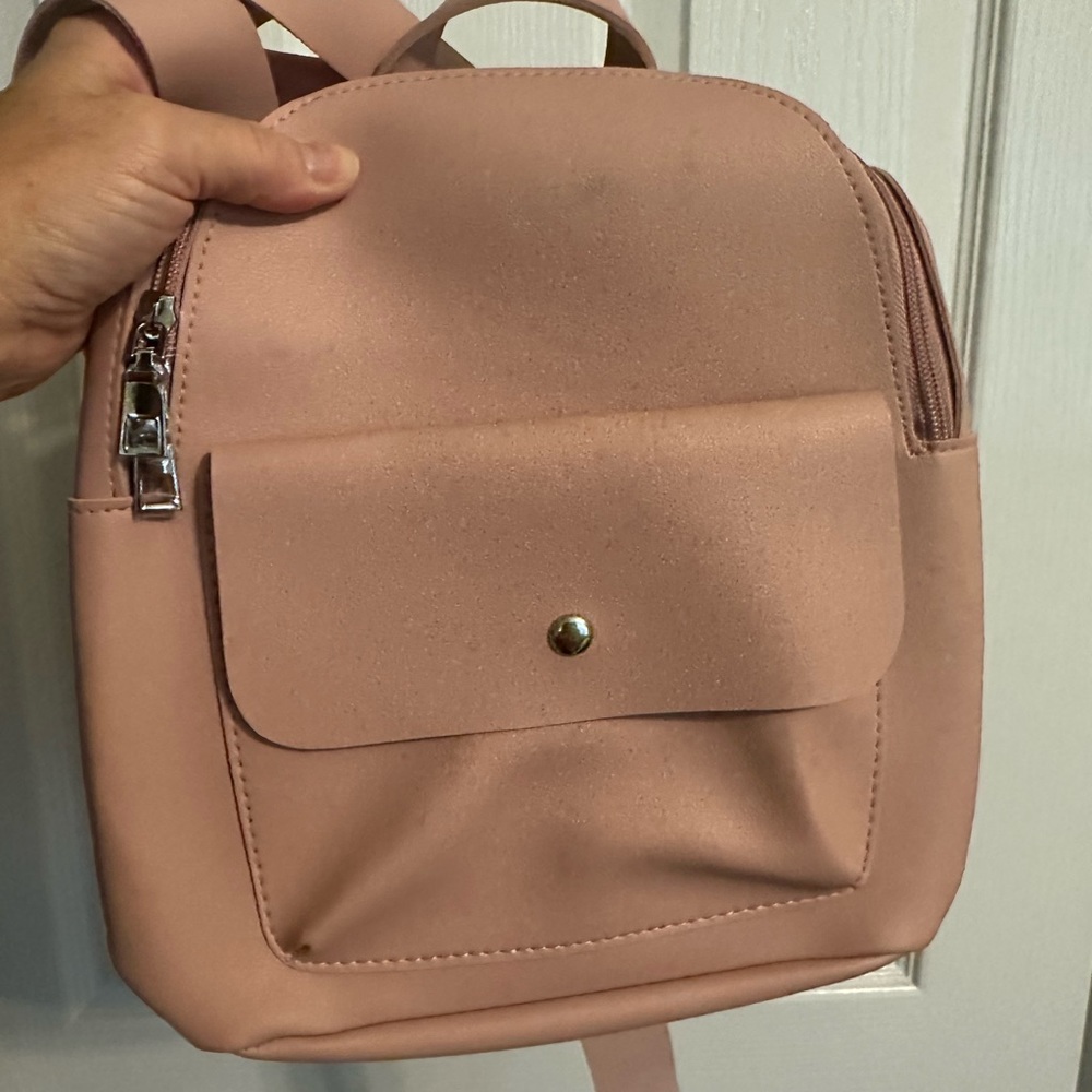 Small pink backpack bag